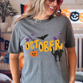 October Faux Embroidery Tee