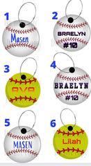 Sports bag tag baseball softball