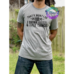 Drink beer and fix things screen print