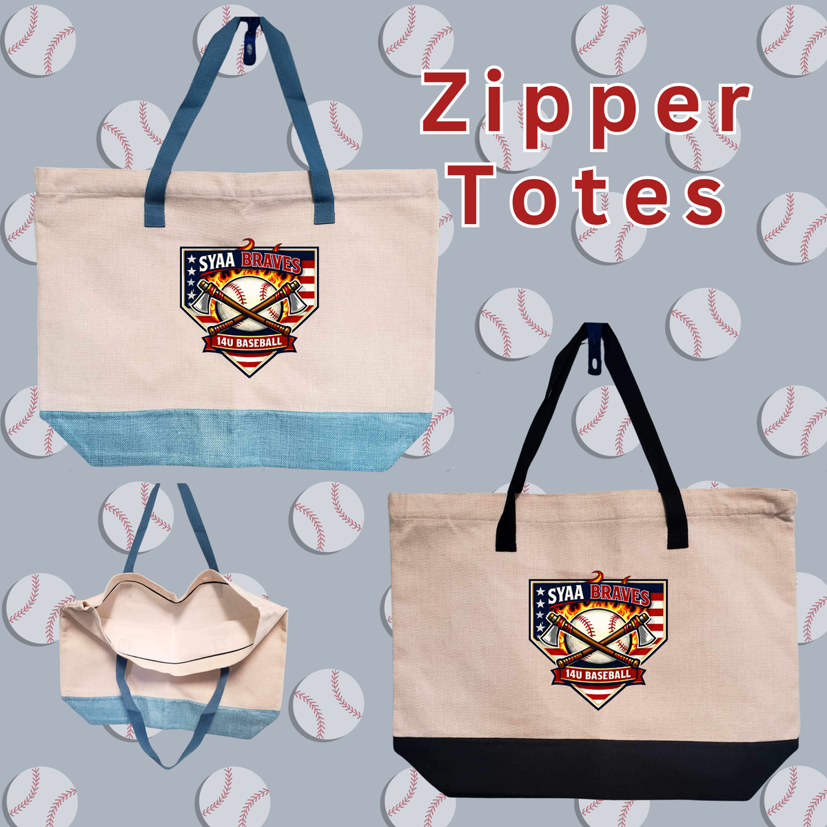 SYAA Braves Zipper Tote
