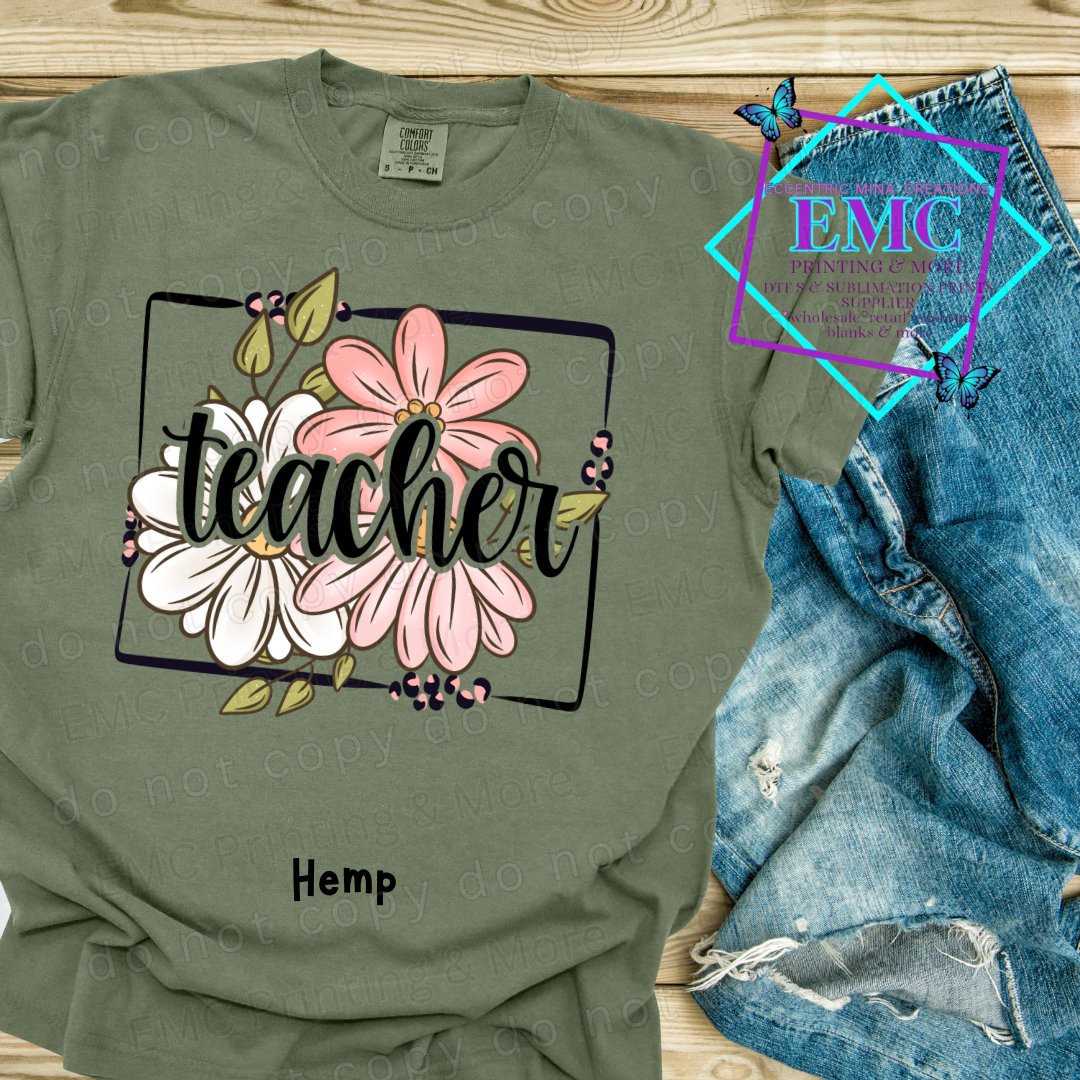 Floral Teacher Tee