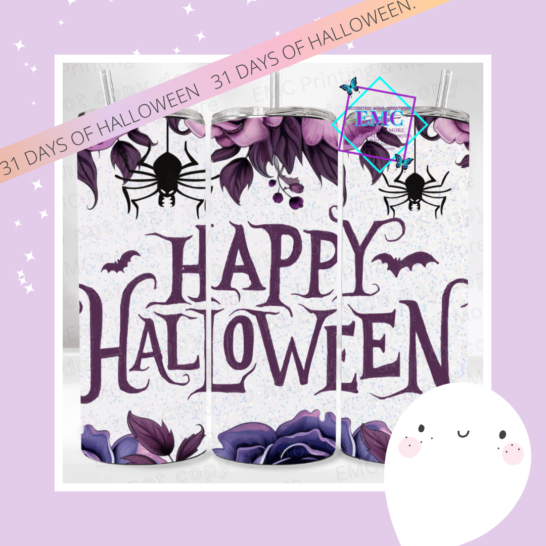 Floral Happy Halloween Tumbler