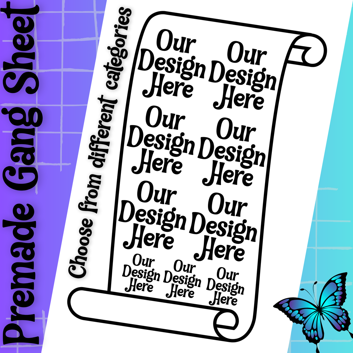 Upload Premade DTF Gang Sheet