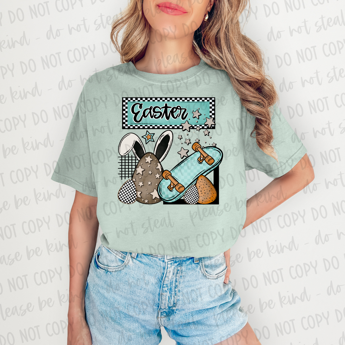 DTF Transfer Easter Blue (3-5 Business Day TAT)