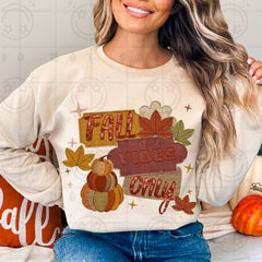 Fall Vibes Only Faux Sequins Tee