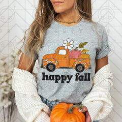 Happy Fall Truck Faux Embroidery