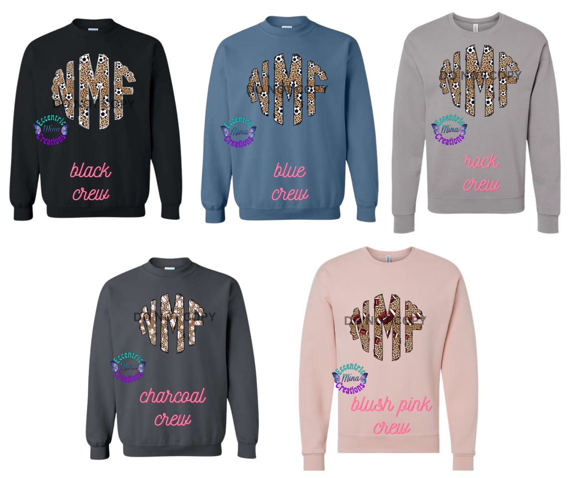 Leopard Print Sports Monogram Sweatshirt