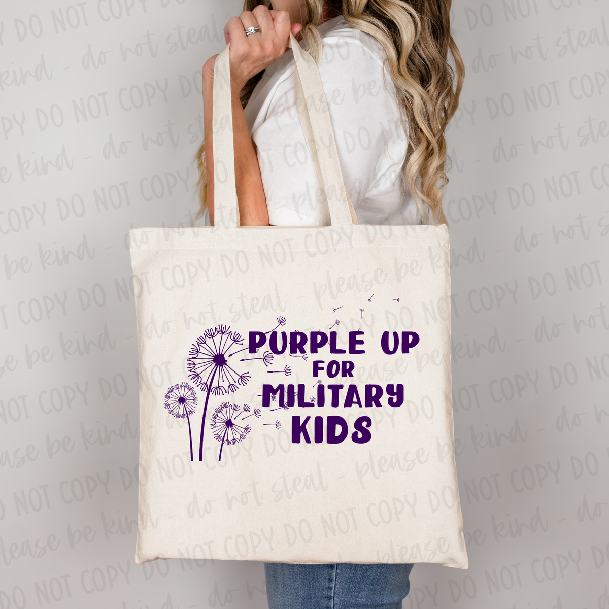 DTF Transfer Purple Up For Military Kids (3-5 Business Day TAT)