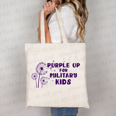 DTF Transfer Purple Up For Military Kids (3-5 Business Day TAT)