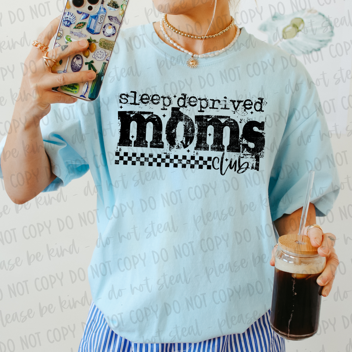 DTF Transfer Sleep Deprived Moms Club (3-5 Business Day TAT)
